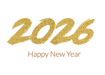 Obraz na płótnie Canvas 2026 Happy New Year in golden design, Holiday greeting card design