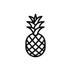 Obraz premium Pineapple thin line icon. Organic healthy food. Vector illustration.