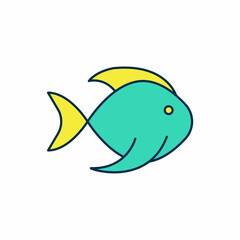 Filled outline Fish icon isolated on white background. Vector