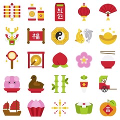 Chinese New Year icon set 2, vector illustration