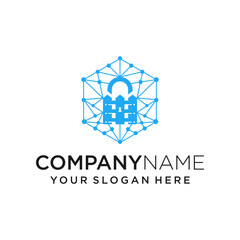 home security digital network logo design