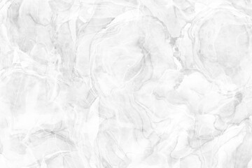 大理石風背景イラスト）白背景に銀色のマーブル模様　アルコールインクアート　ナチュラル　ニュートラル - obrazy, fototapety, plakaty