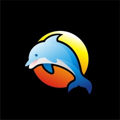 Dolphin vector or illustration with gradient color