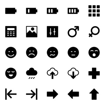 Glyph icons for universal, web.