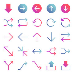 Gradient color icons for universal, web.