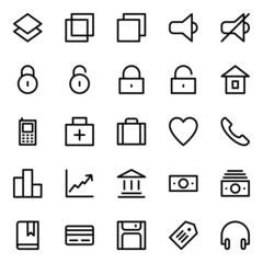 Outline icons for universal, web.