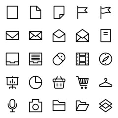 Outline icons for universal, web.