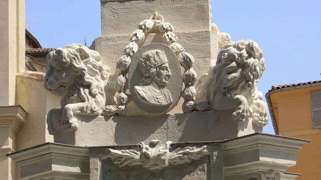 Detail of the Fontaine des Precheurs fountain on the square of Place des Precheurs in Aix en Provence, France