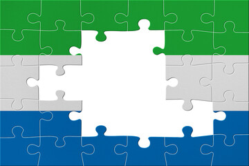 World countries. Puzzle- frame background in colors of national flag. Sierra Leone