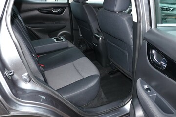 Back seats of car interior.