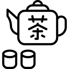 Teapot icon ,Chinese New Year vector illustration