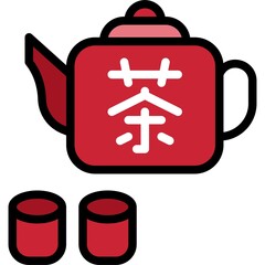 Teapot icon ,Chinese New Year vector illustration
