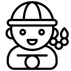 Chinese boy icon ,Chinese New Year vector illustration