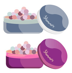 Powder in bubbles, beauty product for skincare. High quality illustration