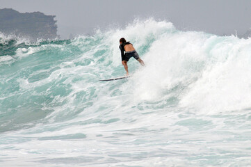 surfing in the sea