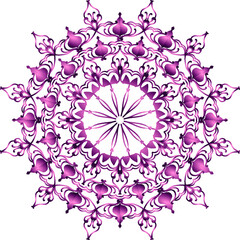 Decorative ornamental floral mandala design of Arabic mosque dome tile background element
