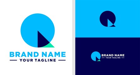 LETTER Q LOGO GEOMETRIC TECHNOLOGY SIMPLE EDITABLE