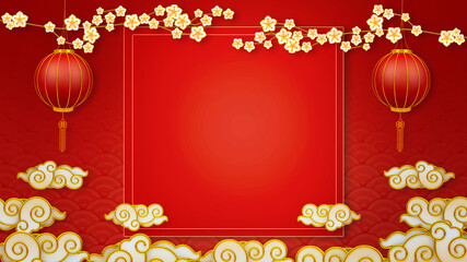 Happy chinese new year for Party and Celebrations With Space for Message Isolated in background. 3D illustration, 3D rendering	
