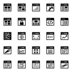 Glyph icons for web design and development.