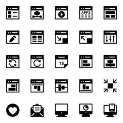 Glyph icons for web design and development.