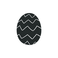 Easter Egg Icon Silhouette Illustration. Tradition Religion Vector Graphic Pictogram Symbol Clip Art. Doodle Sketch Black Sign.