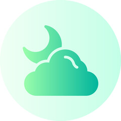 cloudy night gradient icon