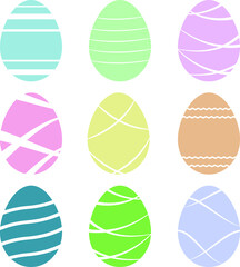 Easter eggs icons. Vector illustration. Easter holidays design on white background.