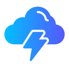 Cloud thunder gradient icon - obrazy, fototapety, plakaty