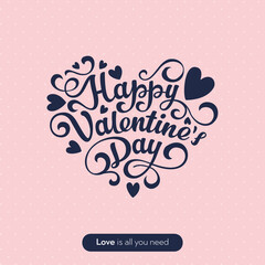 Valentine&rsquo;s Day calligraphy concept. Happy valentines day banner on white background.