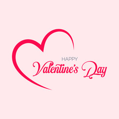 Fototapeta na wymiar Valentine’s Day calligraphy concept. Happy valentines day banner on white background.