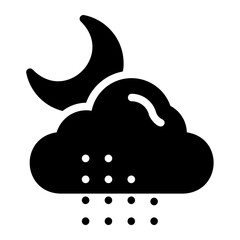 night rain glyph icon