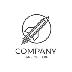 pencil rocket logo template