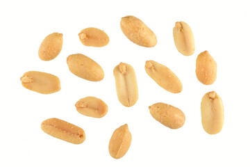 Salted Peanuts Isolated on White Background with Clipping Path
