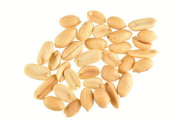 Roasted Peanuts Isolated on White Background with Clipping Path