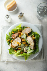 Homemade Caesar salad with chicken