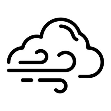 wind cloud line icon