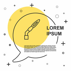 Black line Welding torch icon isolated on white background. Random dynamic shapes. Vector