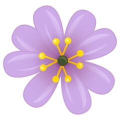 Cartoon scene with isolated plant flower illustration