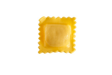 Fresh ravioli pasta isolated on white background