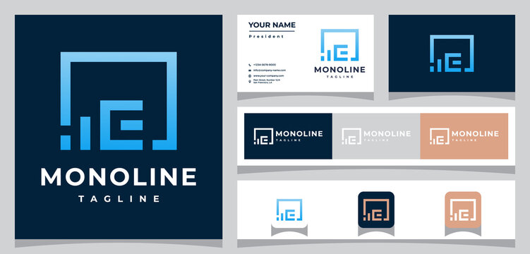 Set of data logo designs, initial abstract E finance, icons for business or branding.