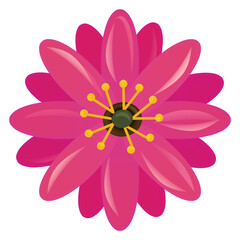 Cartoon scene with isolated plant flower illustration