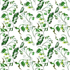 Leafs seamless pattern, beautiful green leafs background