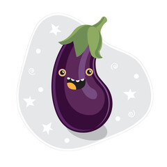 Cute fruit characters kawaii for kids. Flat cartoon, isolated, colorful vector illustration