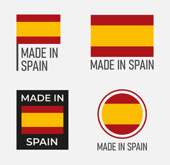 made in Spain labels set, Spanish product emblem