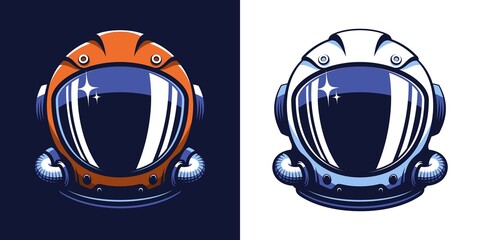 Space helmet in retro style. Astronaut vintage mask. Vector illustration.