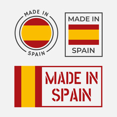 made in Spain icon set, Spanish product labels