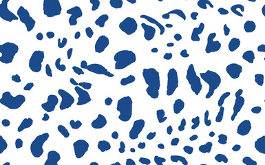 Abstract modern leopard seamless pattern. Animals trendy background. White and blue decorative vector stock illustration for print, card, postcard, fabric, textile. Modern ornament of stylized skin