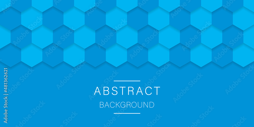 Poster futuristic abstract hexagon mesh background. 3d hexagonal light blue pattern. embossed futuristic si