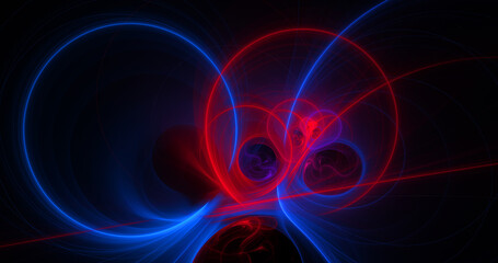 Abstract colorful blue and purple shapes. Fantasy light background. Digital fractal art. 3d rendering.	