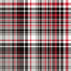 Seamless pattern in black, gray and red colors for plaid, fabric, textile, clothes, tablecloth and other things. Vector image.